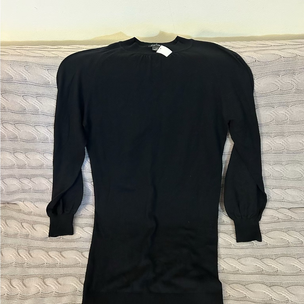 Club Monaco Black Puff Sleeve Bodycon Dress